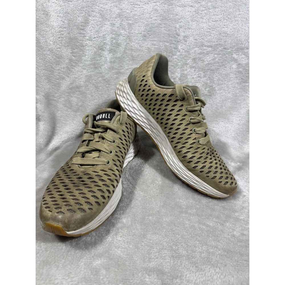 No Bull Perforated Olive Running Shoes Mens 7.5 Womens 9 CrossFit Walking Run - Picture 2 of 14